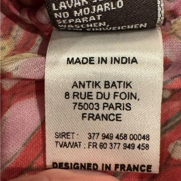 Tuckernuck Antik Batik Nootka Kaftan Pink Floral Size Large Cotton Maxi Sundress - Picture 8 of 11